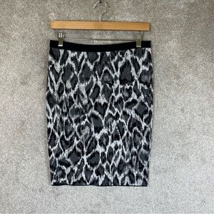RACHEL Rachel Roy Skirt Womens Small Gray Animal Print Pencil Stretch- 2061*